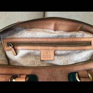 GUCCI (Authentic) Leather Web Rania Top Handle Bag